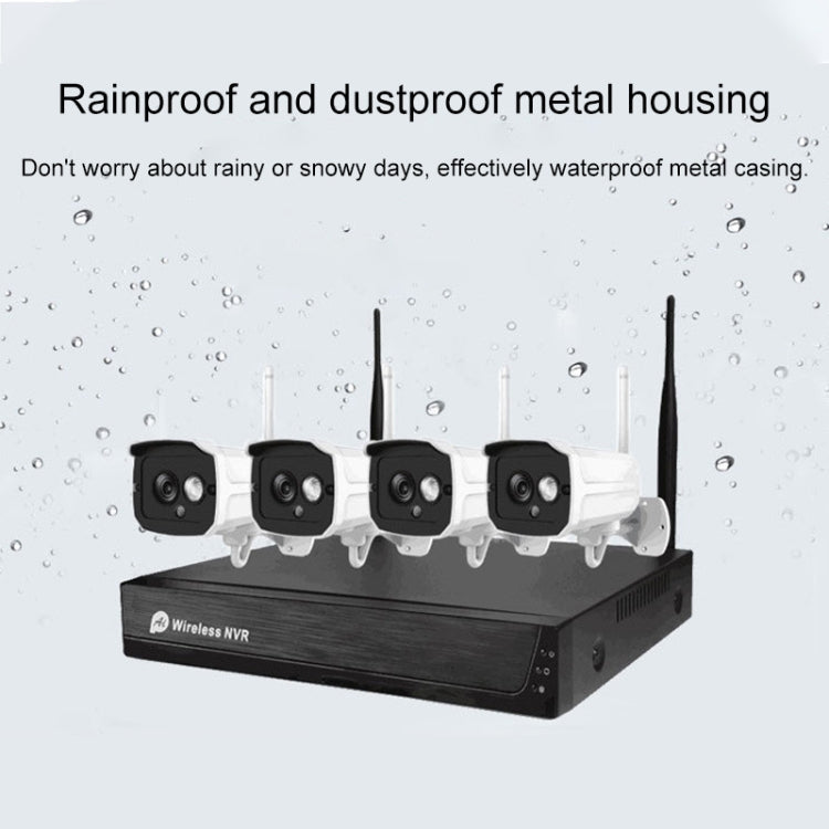 H105 720P 4-ways Wiring-free Wireless Camera NVR Kit