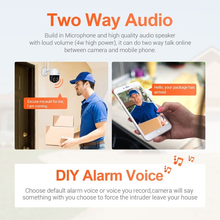 ESCAM QF218 1080P Pan / Tilt AI Humanoid Detection IP66 Waterproof WiFi IP Camera, Support ONVIF / Night Vision / TF Card / Two-way Audio, EU Plug
