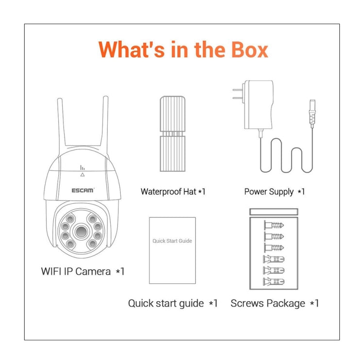 ESCAM QF218 1080P Pan / Tilt AI Humanoid Detection IP66 Waterproof WiFi IP Camera, Support ONVIF / Night Vision / TF Card / Two-way Audio, EU Plug