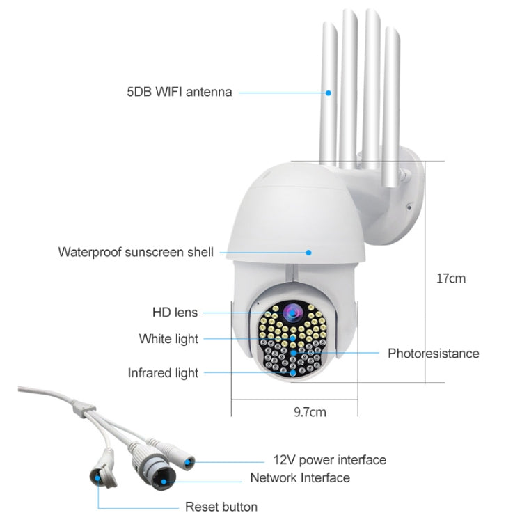 AL-63 2.0 Million Pixels 1080P HD WiFi IP Camera, Support Night Vision & Motion Detection & Two-way Intercom & TF Card, US Plug