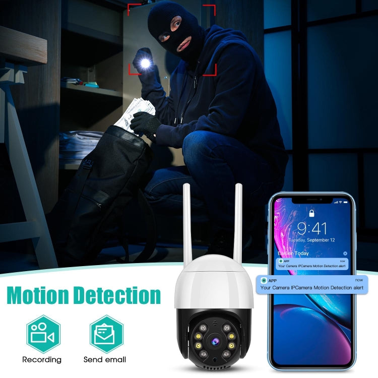 QX29 3.0MP HD WiFi IP Camera, Support Night Vision & Motion Detection & Two Way Audio & TF Card, US Plug