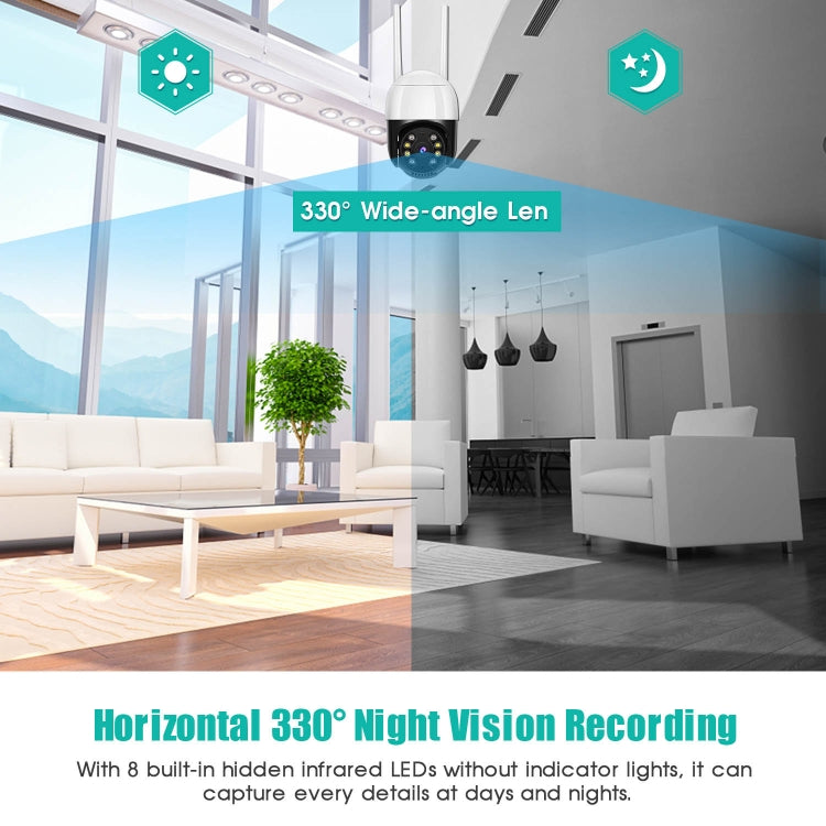 QX29 3.0MP HD WiFi IP Camera, Support Night Vision & Motion Detection & Two Way Audio & TF Card, US Plug