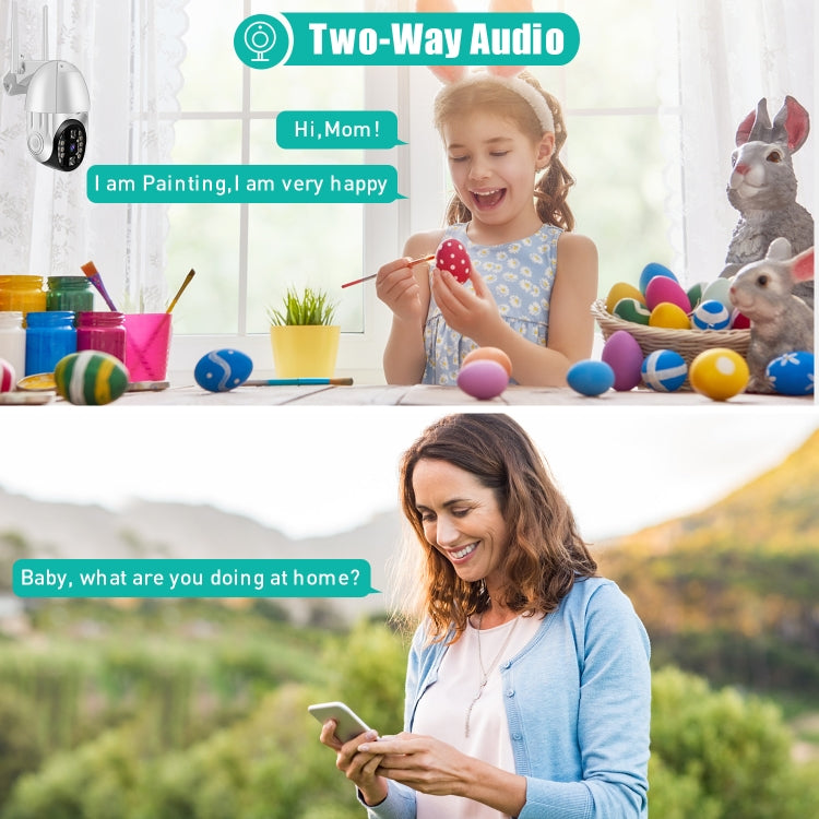 QX33 1080P Panoramic PTZ 360 Degree Rotating WIFI Camera, Support Day and Night Full Color & Two-way Voice Intercom & Motion Detection Alarm & Video Playback & 64GB TF Card, UK Plug