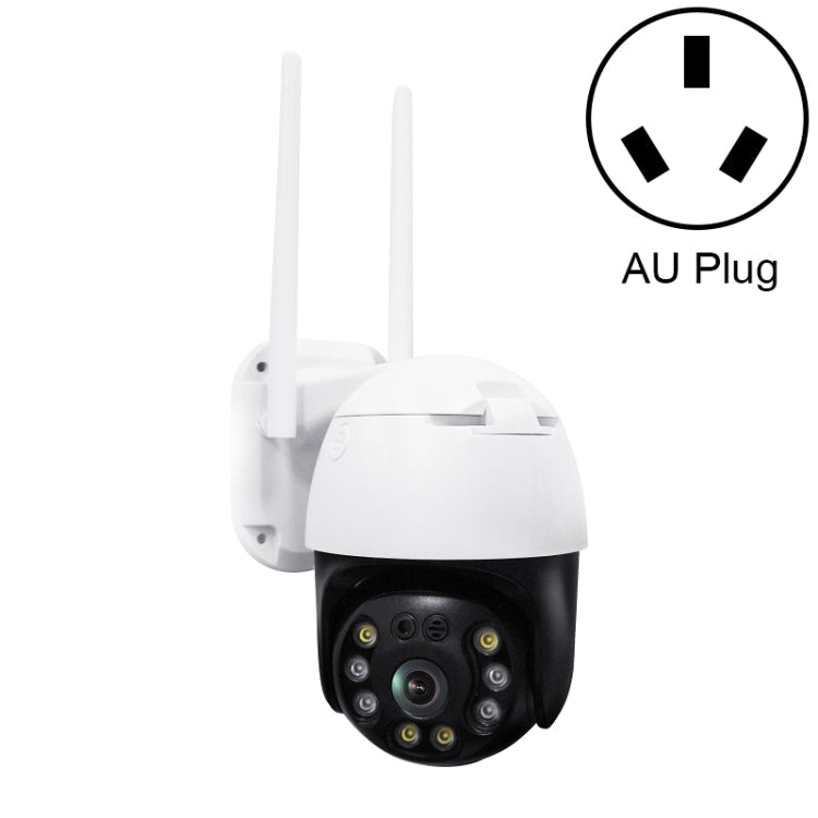 QX36 1080P 3.0MP 3.6mm Lens IP65 Waterproof PTZ 360 Degree Rotating WIFI Camera, Support Day and Night Full Color & Two-way Voice Intercom & Motion Humanoid Detection & Video Playback & 128GB TF Card, AU Plug