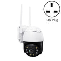 QX36 1080P 3.0MP 3.6mm Lens IP65 Waterproof PTZ 360 Degree Rotating WIFI Camera, Support Day and Night Full Color & Two-way Voice Intercom & Motion Humanoid Detection & Video Playback & 128GB TF Card, UK Plug