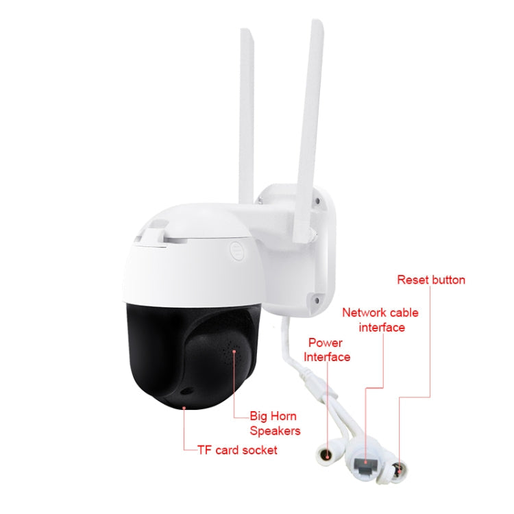 QX36 1080P 3.0MP 3.6mm Lens IP65 Waterproof PTZ 360 Degree Rotating WIFI Camera, Support Day and Night Full Color & Two-way Voice Intercom & Motion Humanoid Detection & Video Playback & 128GB TF Card, US Plug
