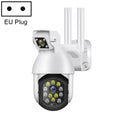 QX41 1080P 2.0MP Dual Lens IP66 Waterproof Panoramic PTZ WIFI Camera, Support Day and Night Full Color & Two-way Voice Intercom & Smart Alarm & Video Playback & 128GB TF Card, EU Plug