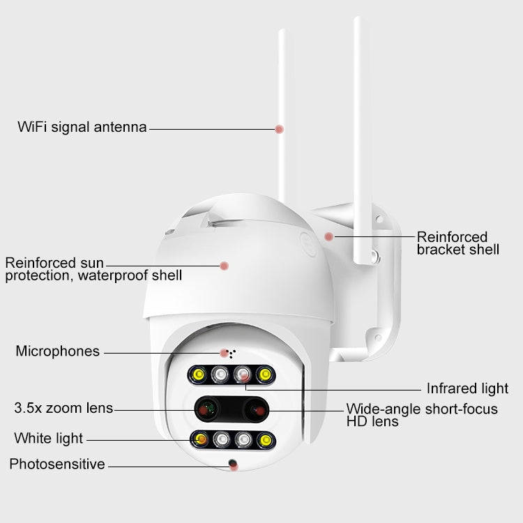 QX48 Pixels 1080P HD Wireless IP Camera, Support Motion Detection & Infrared Night Vision & TF Card(UK Plug)