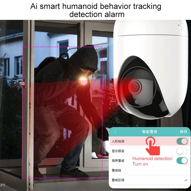 YT47 HD Wireless Indoor Network Shaking Head Camera, Support Motion Detection & Infrared Night Vision & Micro SD Card, UK Plug