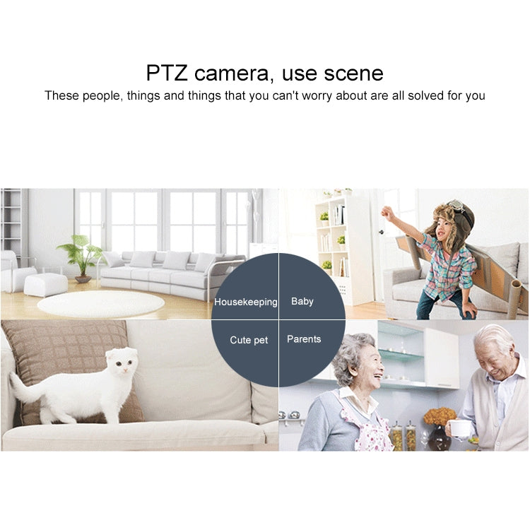 YT47 HD Wireless Indoor Network Shaking Head Camera, Support Motion Detection & Infrared Night Vision & Micro SD Card, EU Plug