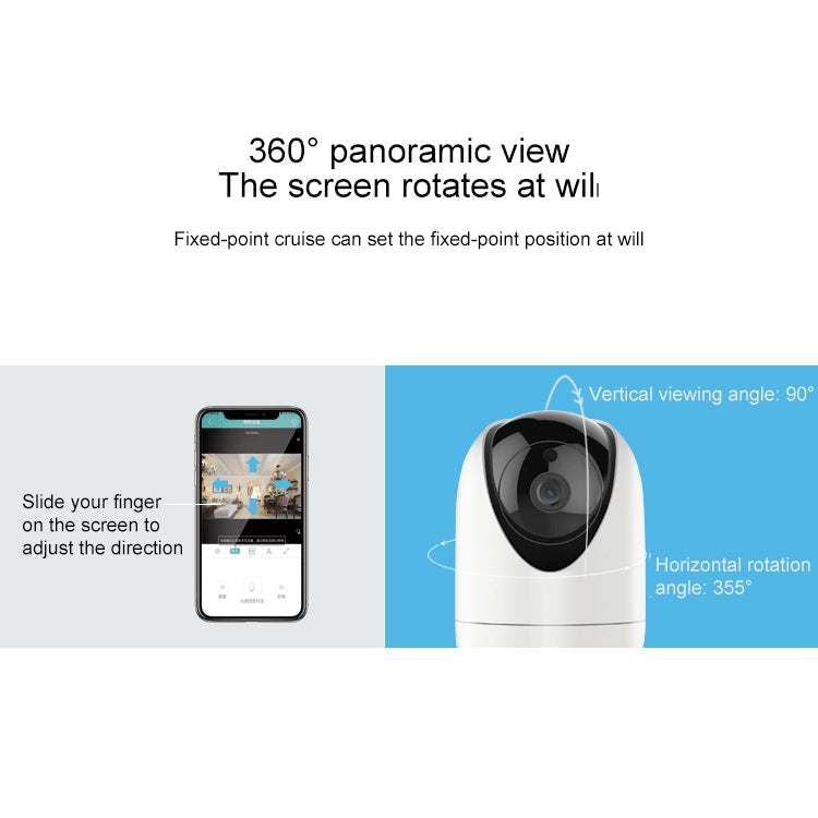 YT47 HD Wireless Indoor Network Shaking Head Camera, Support Motion Detection & Infrared Night Vision & Micro SD Card, EU Plug