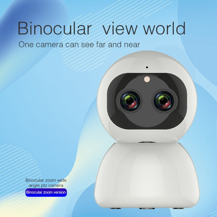 YT48 HD Wireless Indoor Network Shaking Head Binocular Camera, Support Motion Detection & Infrared Night Vision & Micro SD Card, UK Plug