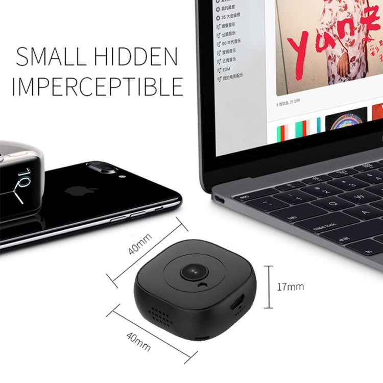 H9 Mini HD 1280 x 720P 120 Degree Wide Angle Wearable Smart Wireless WiFi Surveillance Camera(Black)