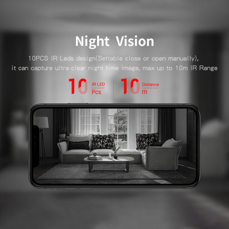 ESCAM PVR008 HD 1080P WiFi IP Camera, Support Motion Detection / Night Vision, IR Distance: 10m, EU Plug
