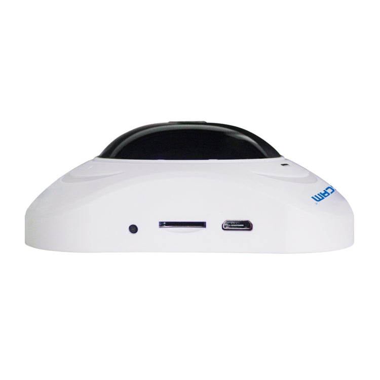 ESCAM Q8 960P 360 Degrees Fisheye Lens 1.3MP WiFi IP Camera, Support Motion Detection / Night Vision, IR Distance: 5-10m, US Plug(White)