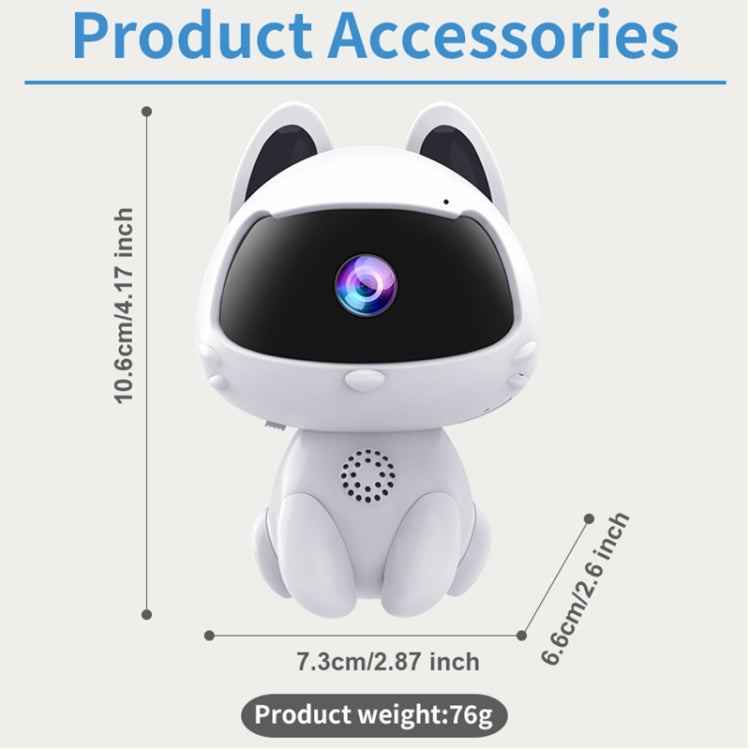 K9 Cute Pets Smart Home Camera, Support Night Vision & Two-way Voice & Motion Detection (White)