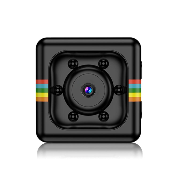 SQ11 Mini DV HD 480P 6 LEDs Sport Recorder Camera with Holder, Support Monitor Detection & IR Night Vision & TF Card (Black)