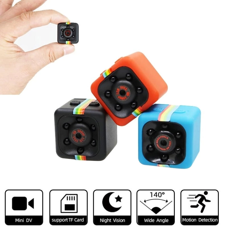 SQ11 Mini DV HD 480P 6 LEDs Sport Recorder Camera with Holder, Support Monitor Detection & IR Night Vision & TF Card (Black)