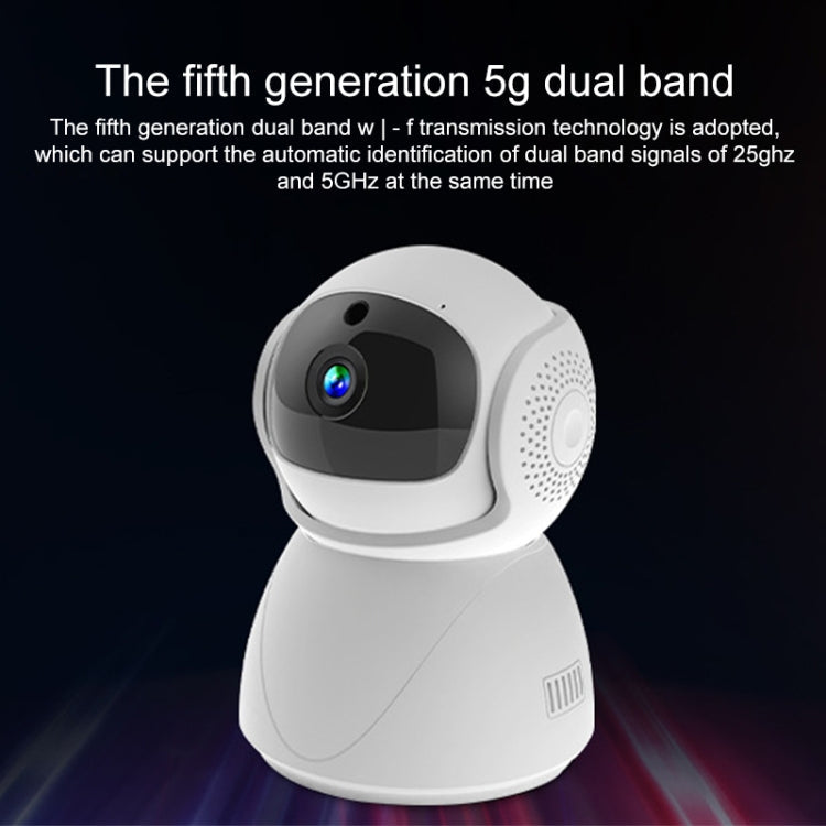 ZAS-5G01 1080P Home 5G WiFi Dual-band Panoramic Camera with 64GB TF Card, Support IR Night Vision & AP Hot Spot & Designated Alarm Area, EU Plug