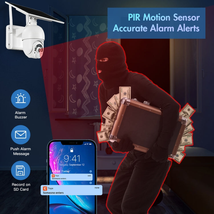 T22 1080P Full HD Solar Powered 4G Network US Version Camera, Support PIR Alarm, Night Vision, Two Way Audio, TF Card