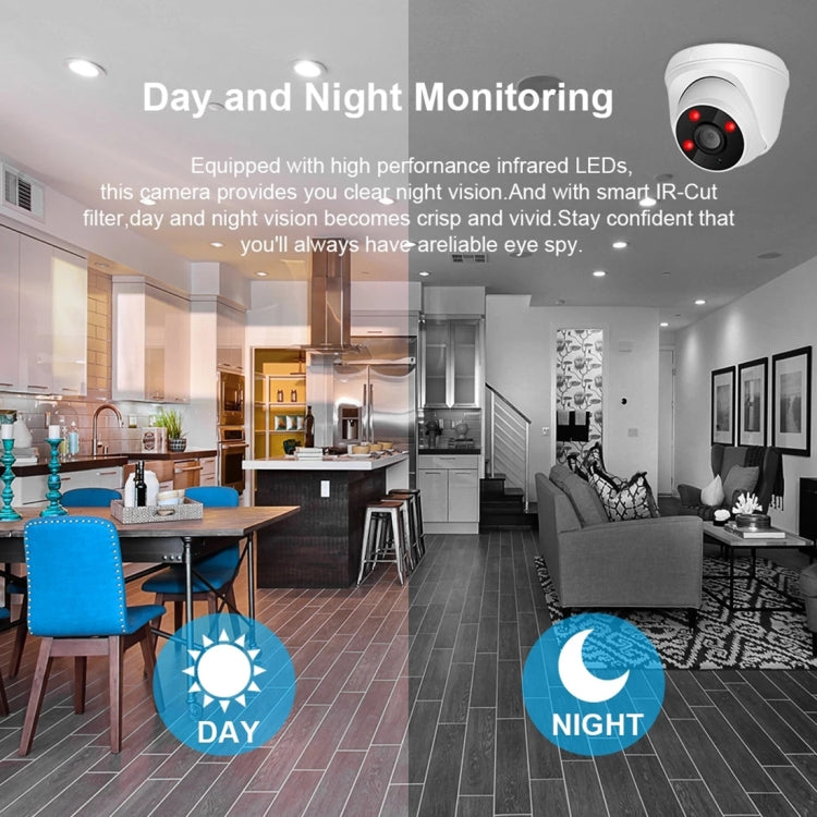533H2 / IP POE (Power Over Ethernet) 1080P IP Camera Home Security Surveillance Camera, Support Night Vision & Phone Remote View(White)