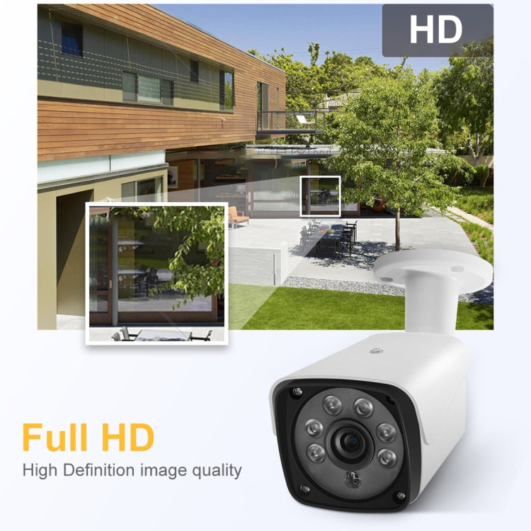 A4B3 / Kit 4CH 1080N Surveillance DVR System and 720P 1.0MP HD Weatherproof CCTV Bullet Camera, Support Infrared Night Vision & P2P & QR Code Scan Remote Access(White)