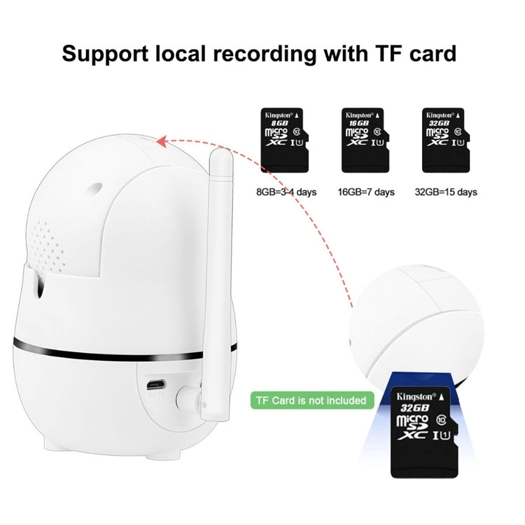 Anpwoo YT008 720P HD WiFi IP Camera, Support Motion Detection & Infrared Night Vision & SD Card(Max 32GB)(White)