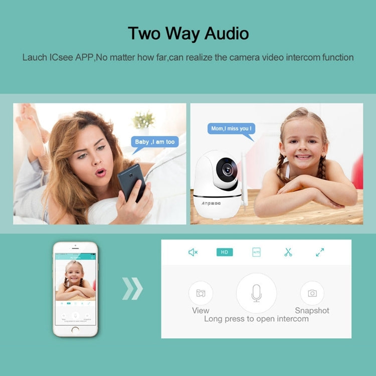Anpwoo YT008 720P HD WiFi IP Camera, Support Motion Detection & Infrared Night Vision & SD Card(Max 32GB)(White)