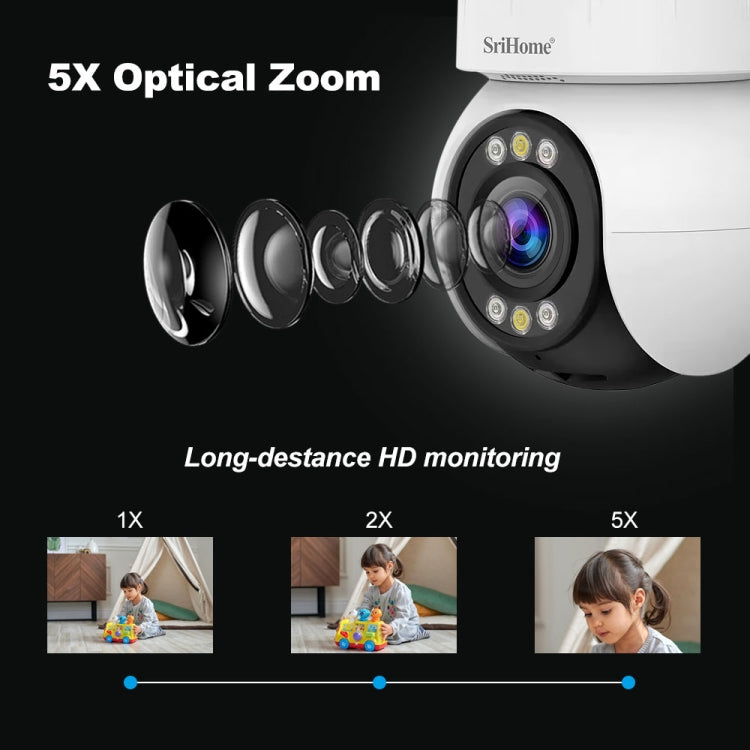 SriHome SH046 4.0 Million Pixels FHD Low Power Consumption Wireless Home Security Camera System (AU Plug)