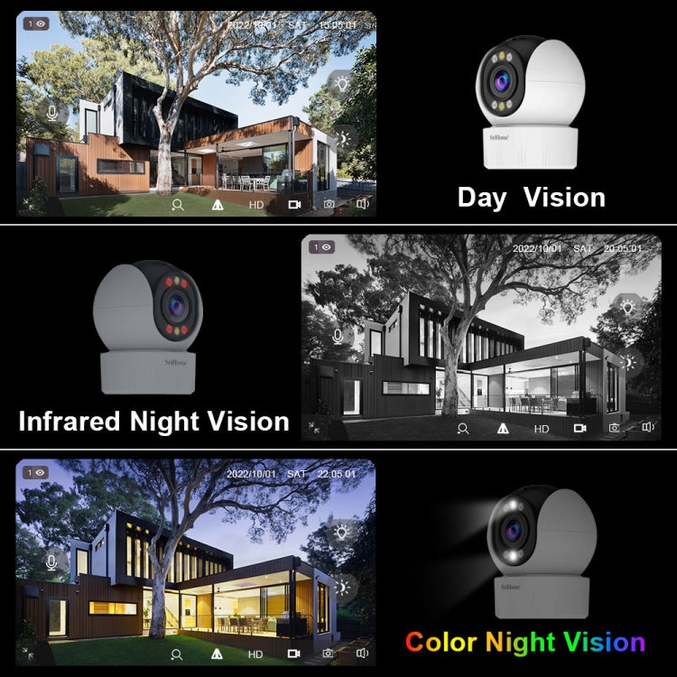 SriHome SH046 4.0 Million Pixels FHD Low Power Consumption Wireless Home Security Camera System (AU Plug)