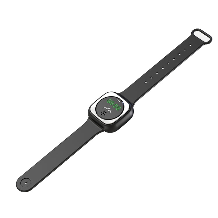 F9 Outdoor Silica Gel Mosquito Repellent Wristband with Clock(Black)