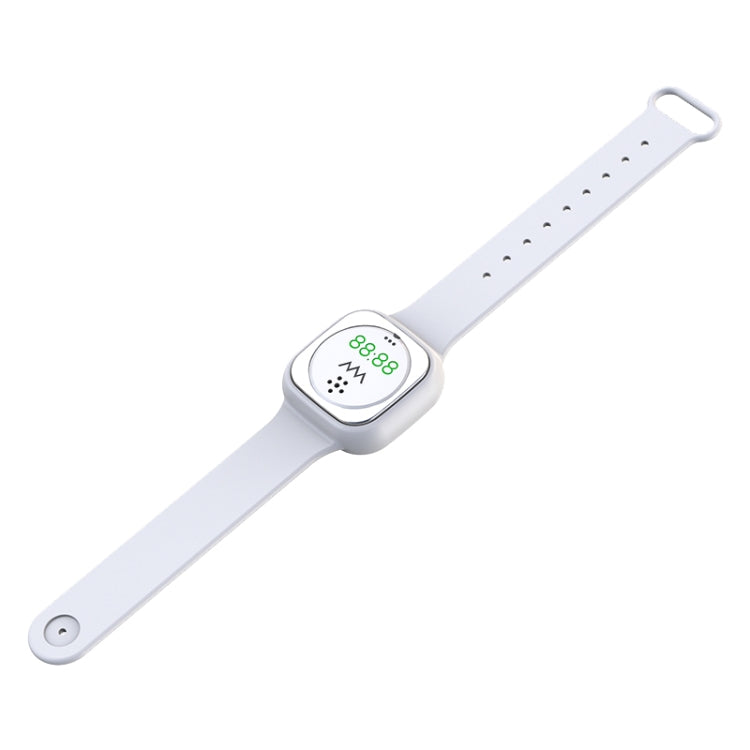 F9 Outdoor Silica Gel Mosquito Repellent Wristband with Clock(White)