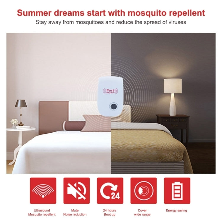 6pcs/Pack Ultrasonic Electronic Cockroach Mosquito Pest Reject Repeller, EU Plug
