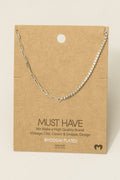 Gold Dipped Cz Chain Link Necklace: Silver