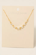Sterling Silver Cz Baguettes Chain Necklace