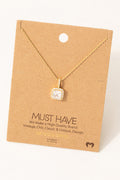 Square Rhinestone Pendant Necklace