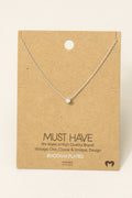 Gold Dipped Mini Cz Pendant Necklace: Silver