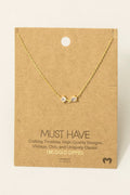 Gold Dipped Circle And Teardrop Cz Pendant Necklace: Gold