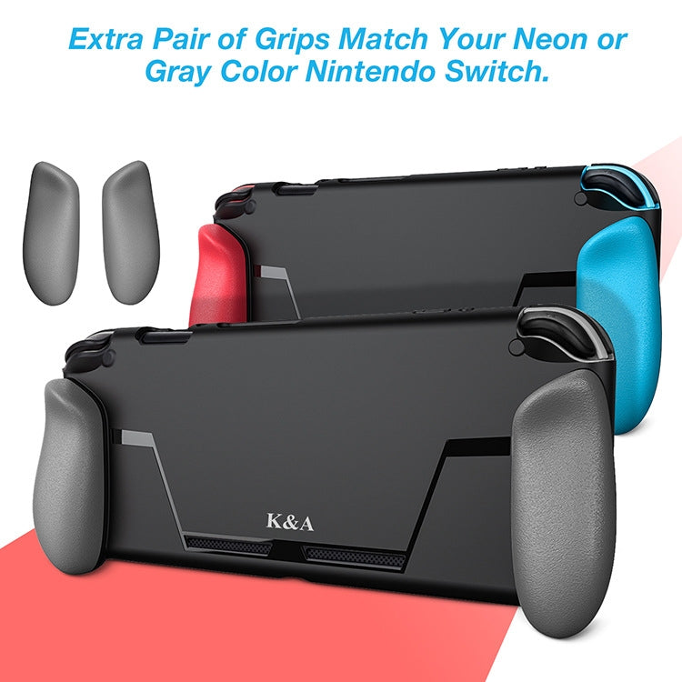 TPU Shell Handle Grip with Game Card Slot Anti-Shock Cover Silicone Case for Nintendo Switch, with Logo