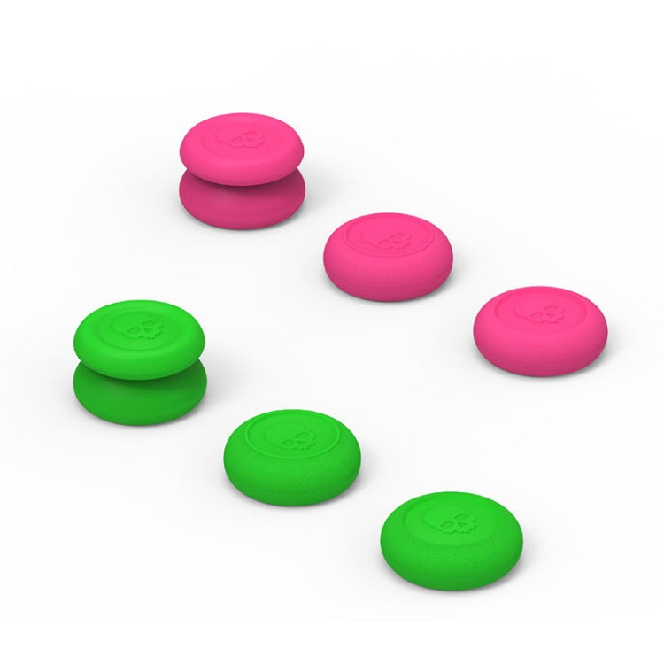 Left + Right Gamepad Rocker Cap Button Cover for NS Pro / PS4(Green+Red)