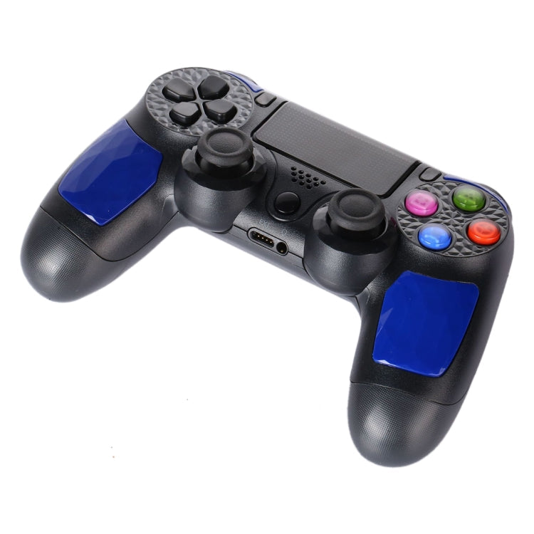 Wireless Bluetooth Diamond Texture Shock Touch Plate Game Handle Controller with Smart Indicator for Sony PS4(Blue)