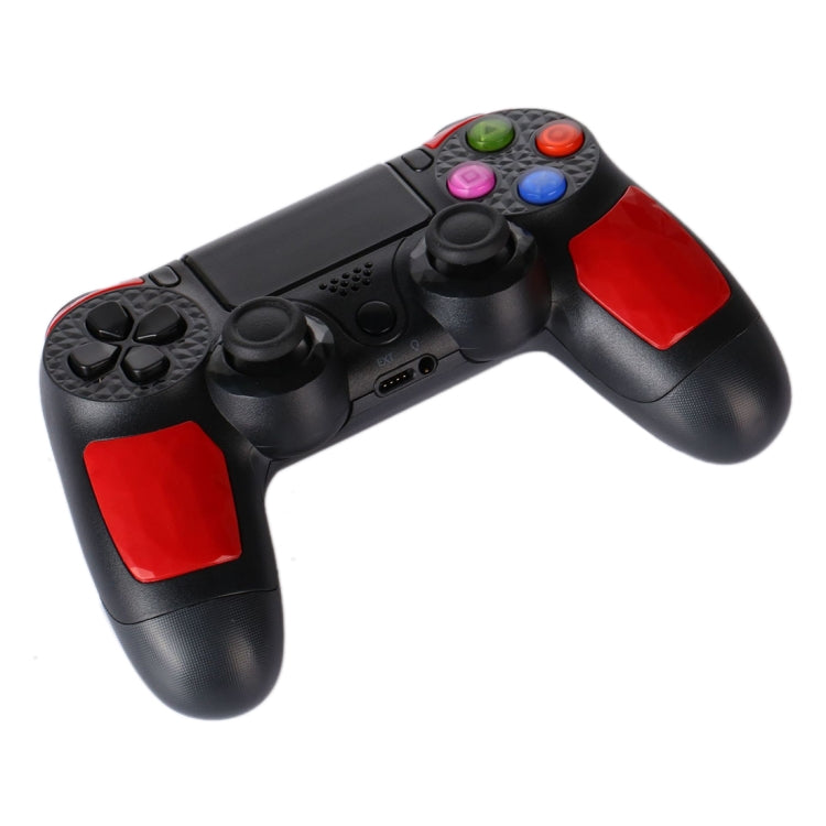 Wireless Bluetooth Diamond Texture Shock Touch Plate Game Handle Controller with Smart Indicator for Sony PS4(Red)