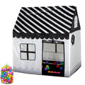 Household Children Printing Play Tent Small Game House, with 50 Ocean Balls (Black White)