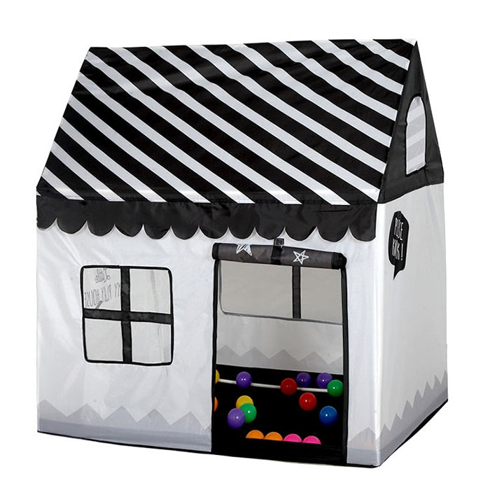 Household Children Printing Play Tent Small Game House with 50 Ocean Balls & Mat (Black White)