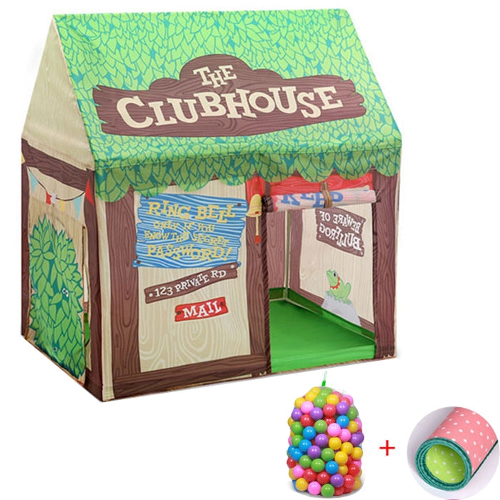 Household Children Printing Play Tent Small Game House with 50 Ocean Balls & Mat (Green)