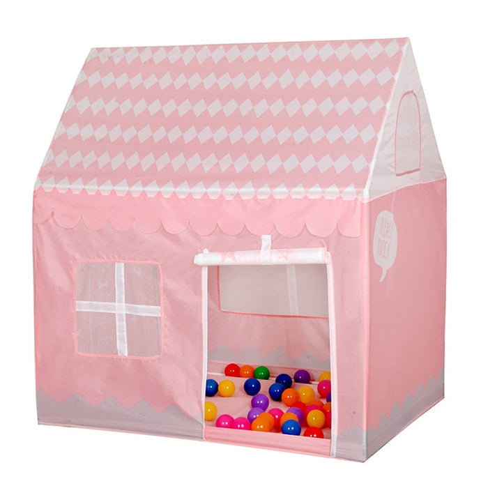 Household Children Printing Play Tent Small Game House with 50 Ocean Balls & Mat (Light Pink)