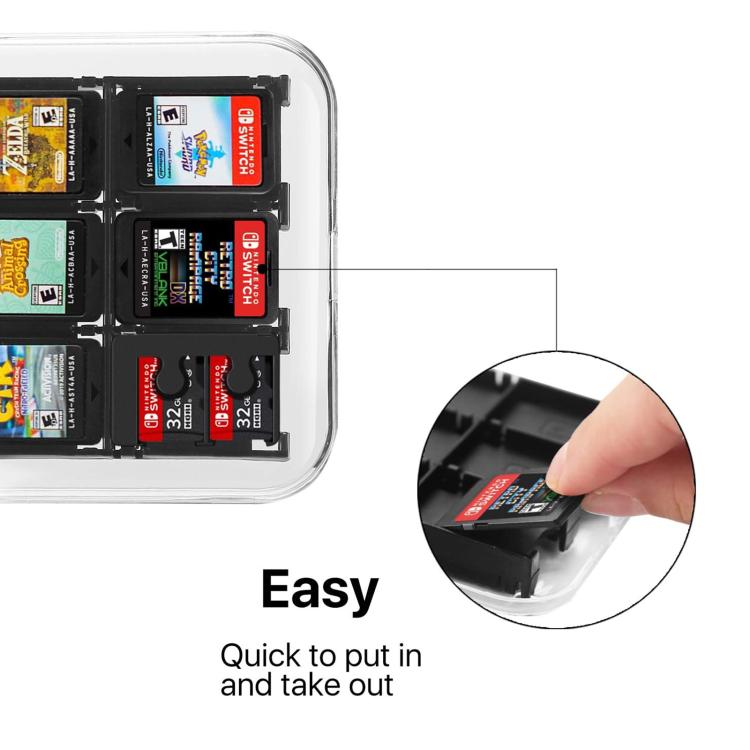 12 in 1 Box Memory Card Holder Box for Nintendo Switch(Silver)