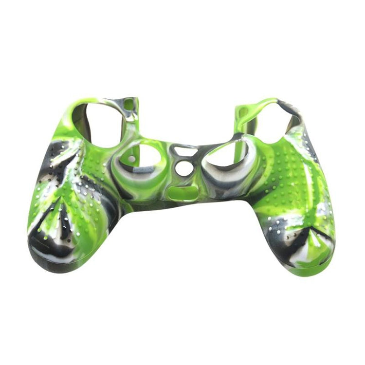 Non-slip Silicone Protective Case for Sony PS4(Black+green)