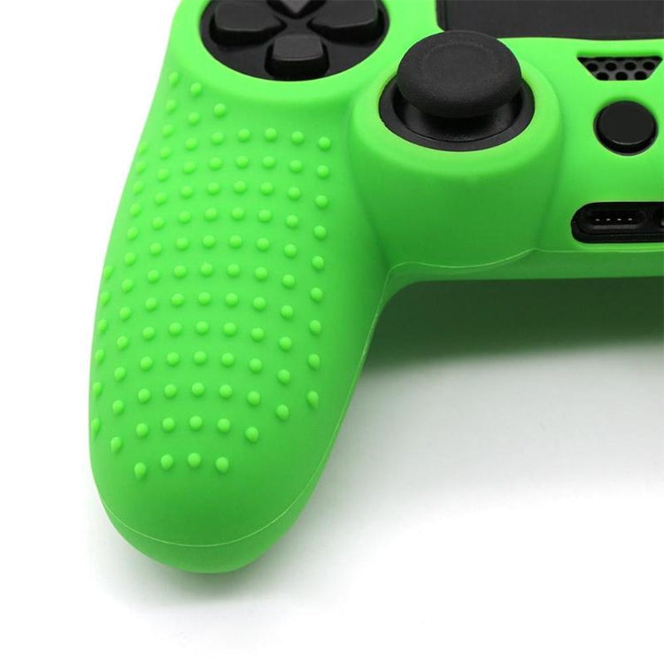 Non-slip Silicone Protective Case for Sony PS4(Black+green)