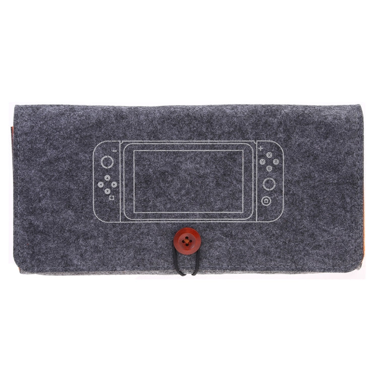 Portable Soft Felt Handbag Storage Protective Bag for Nintendo Switch(Dark Gray)